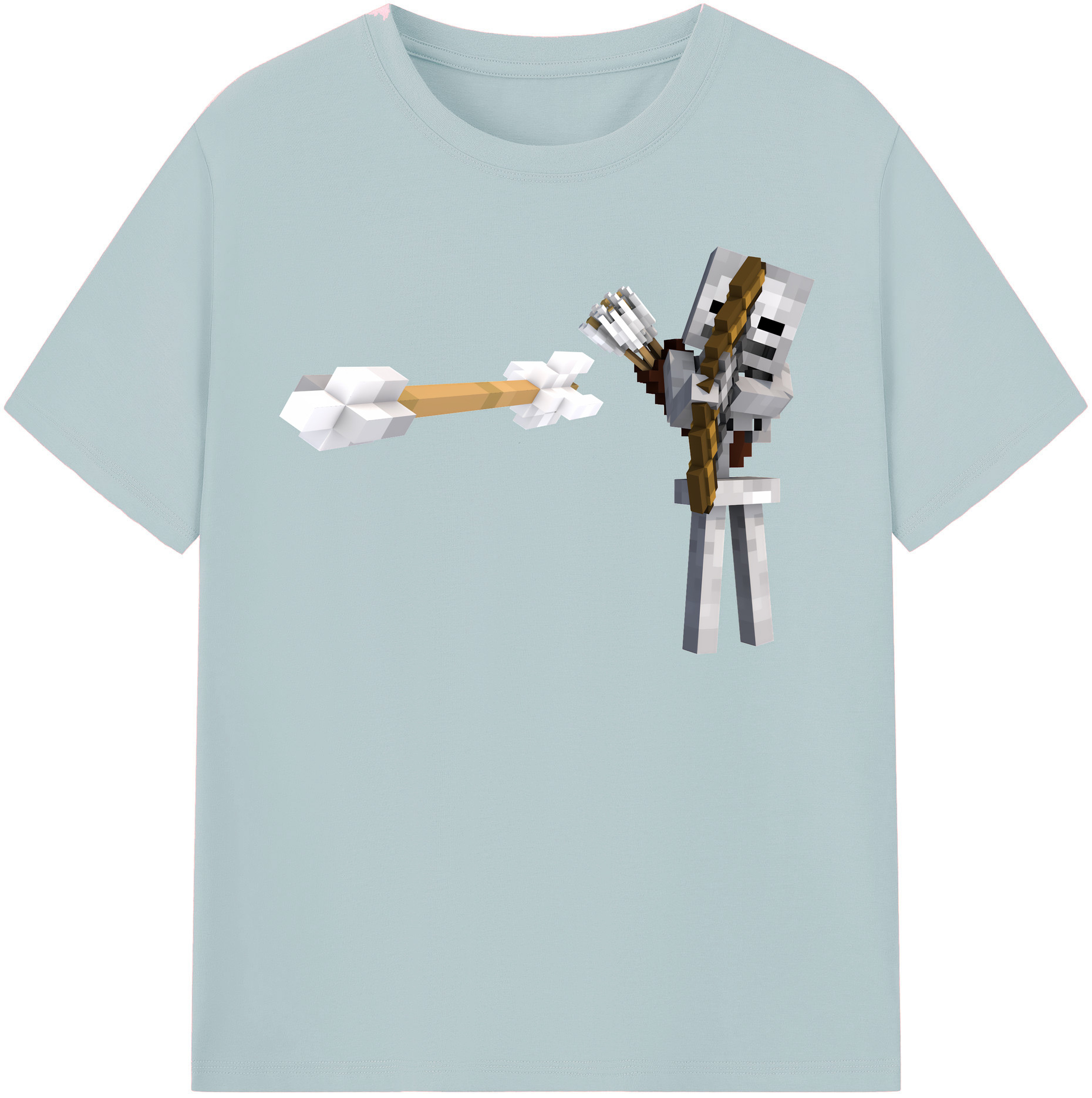 （画像用） マインクラフト ブロックの世界 Minecraft MC Block world 綿100％半袖Tシャツ（フロントプリント）